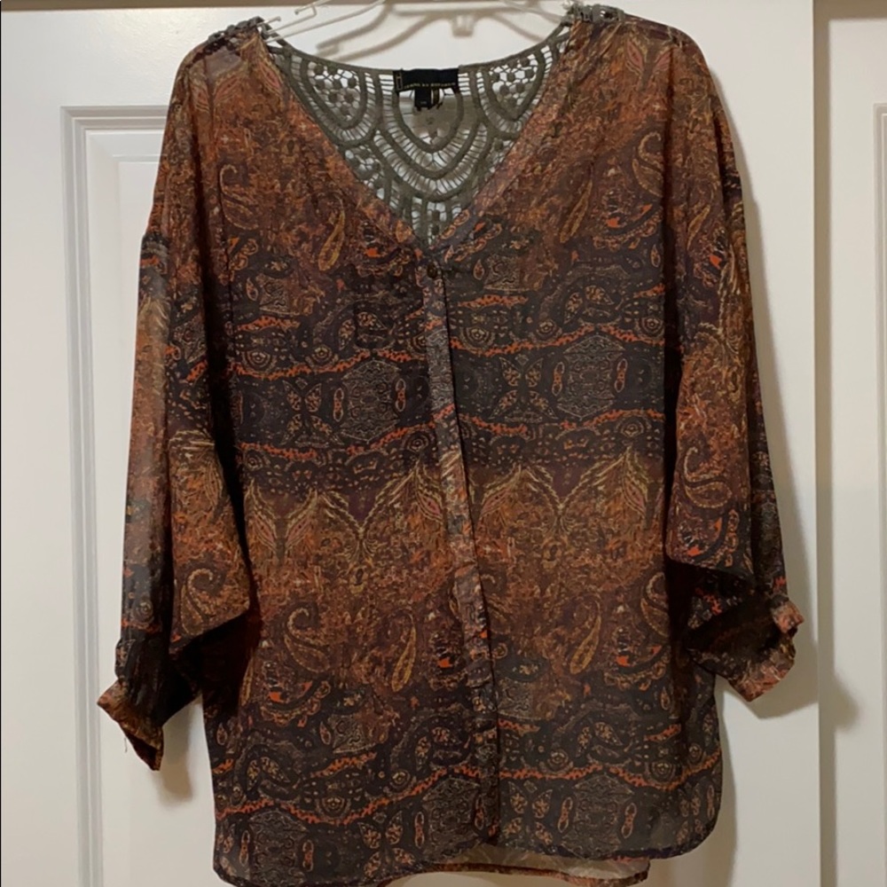 Pretty fall colors top, crochet back